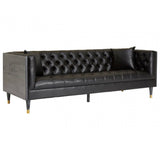 Camden Black Faux Leather 3 Seat Sofa