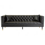 Camden Black Faux Leather 3 Seat Sofa
