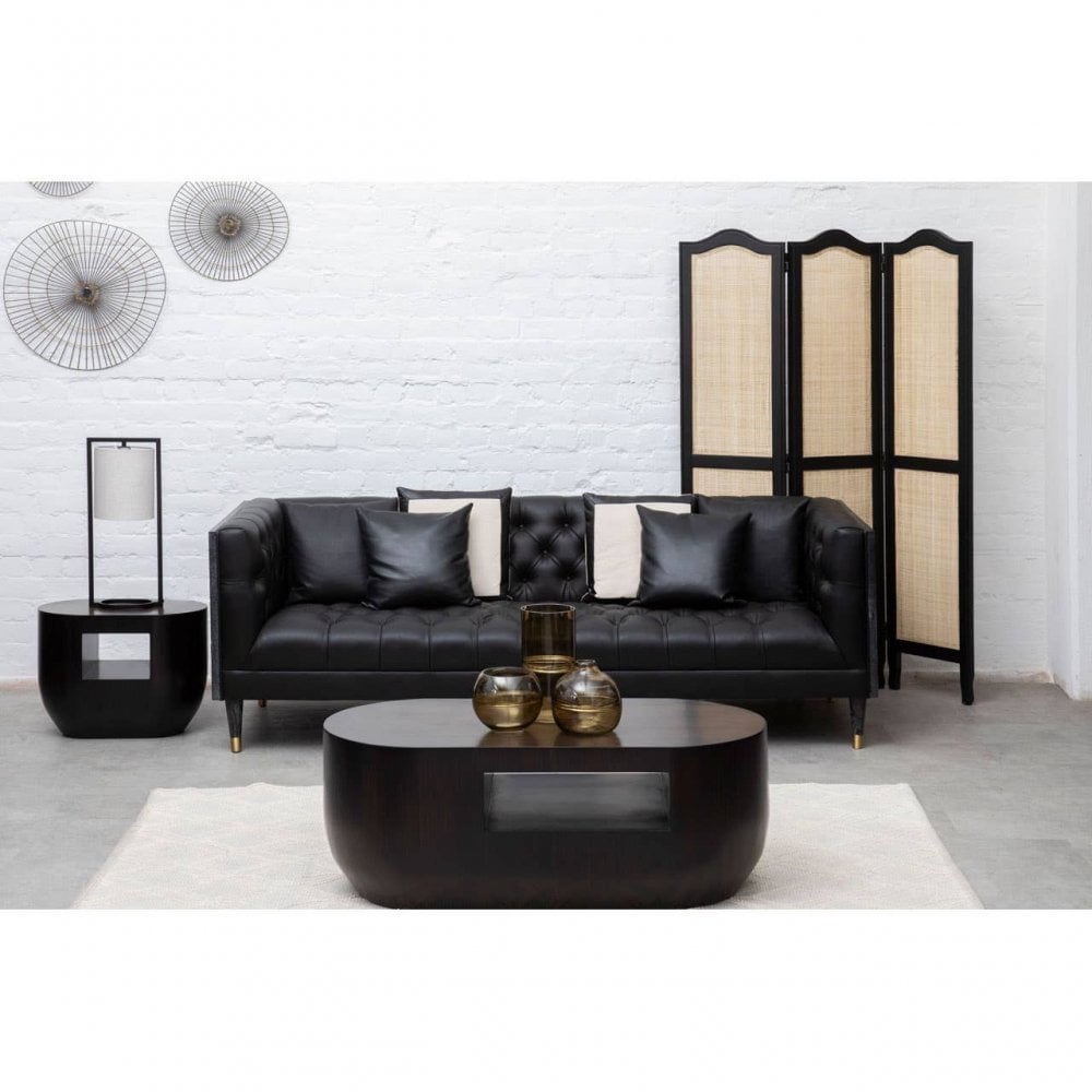 Camden Black Faux Leather 3 Seat Sofa