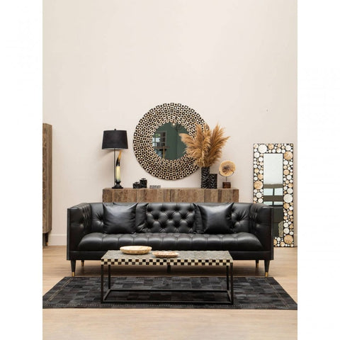 Camden Black Faux Leather 3 Seat Sofa