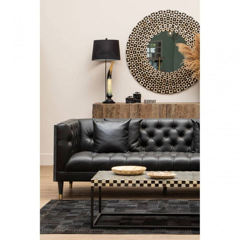 Camden Black Faux Leather 3 Seat Sofa