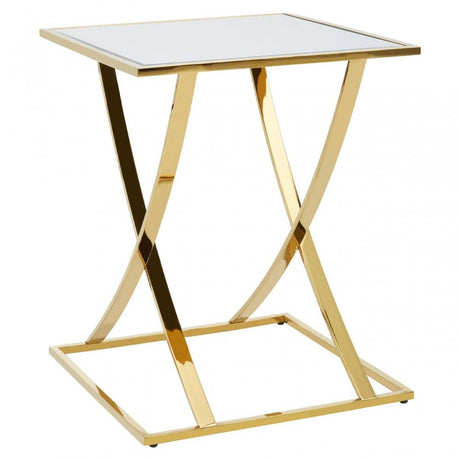 Marlow Gold Finish Side Table