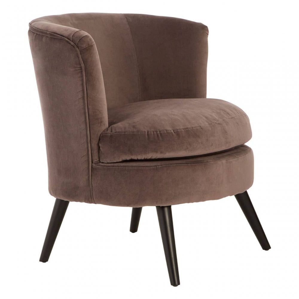 Ashton Round Grey Velvet Plush Armchair