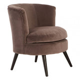 Ashton Round Grey Velvet Plush Armchair