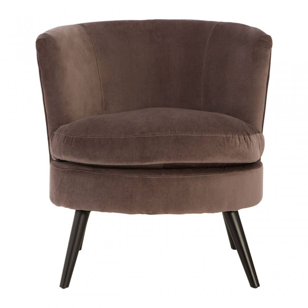 Ashton Round Grey Velvet Plush Armchair