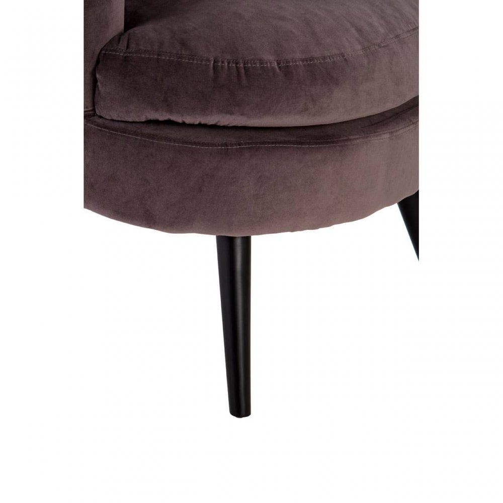 Ashton Round Grey Velvet Plush Armchair