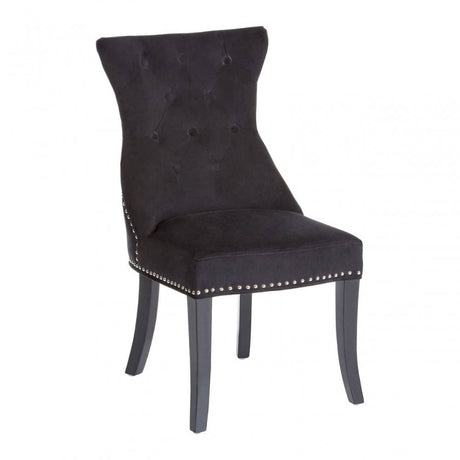 Kensington Park Black Cotton Velvet Dining Chair