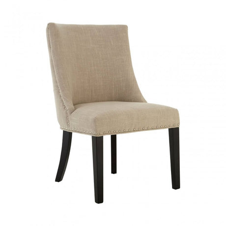Kensington Park Natural Linen With Curly Back Dining Chair