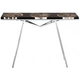 Sterling Black Resin/Silver Legs Console Table
