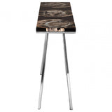 Sterling Black Resin/Silver Legs Console Table