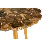 Sterling Round / Brass Finish Legs Side Table