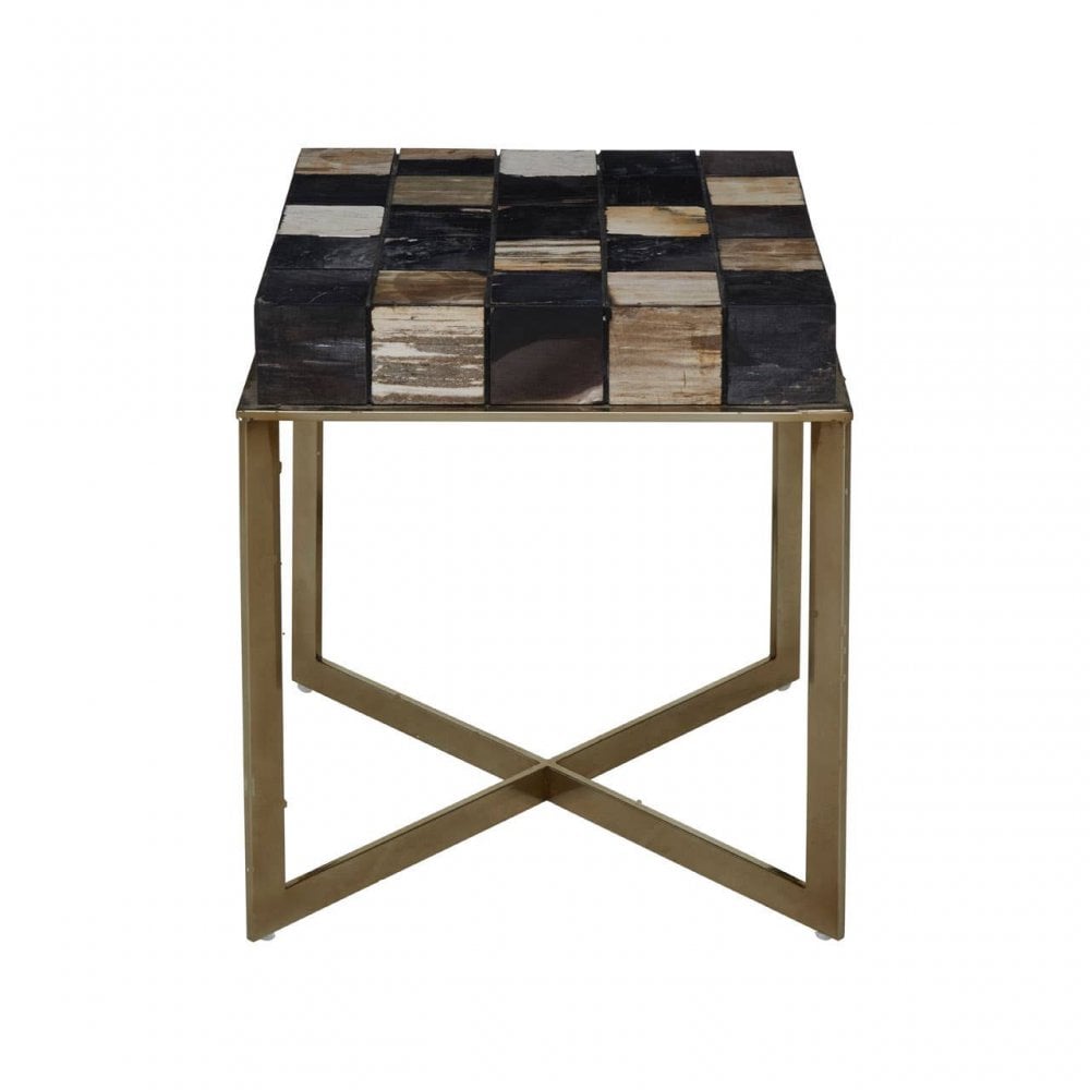 Sterling Side Table With Brass Finish