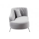 Amber Grey Velvet Chaise Longue