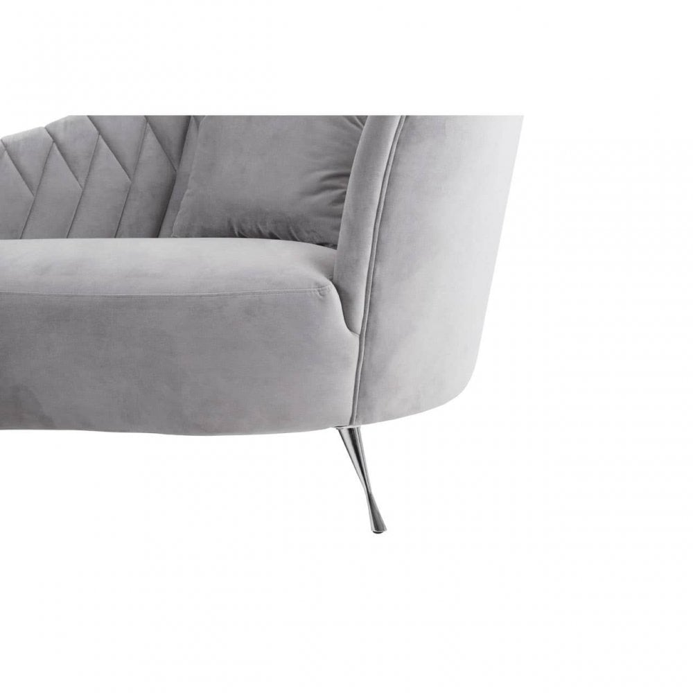 Amber Grey Velvet Chaise Longue