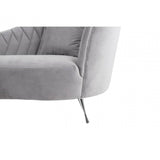 Amber Grey Velvet Chaise Longue
