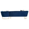 Amber Dark Blue Velvet 5 Seat Corner Sofa