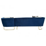 Amber Dark Blue Velvet 5 Seat Corner Sofa