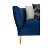 Amber Dark Blue Velvet 5 Seat Corner Sofa