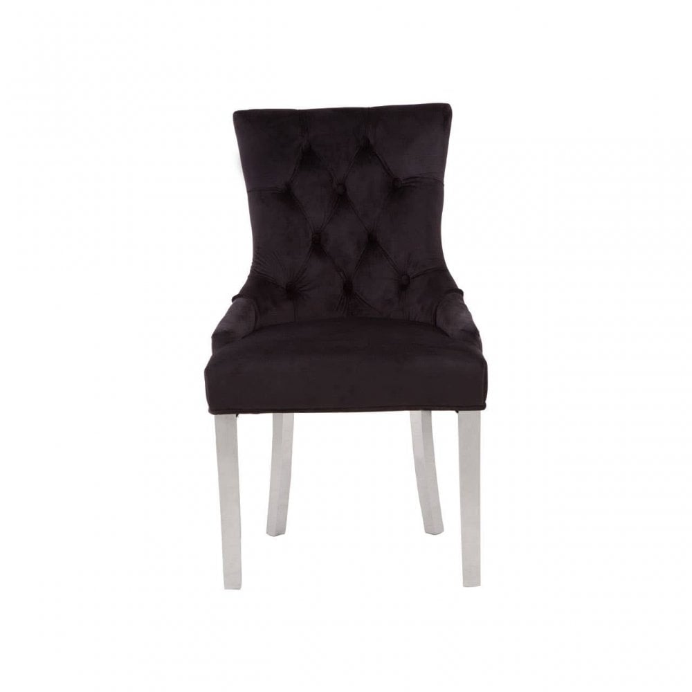 Kensington Black Velvet Dining Chair