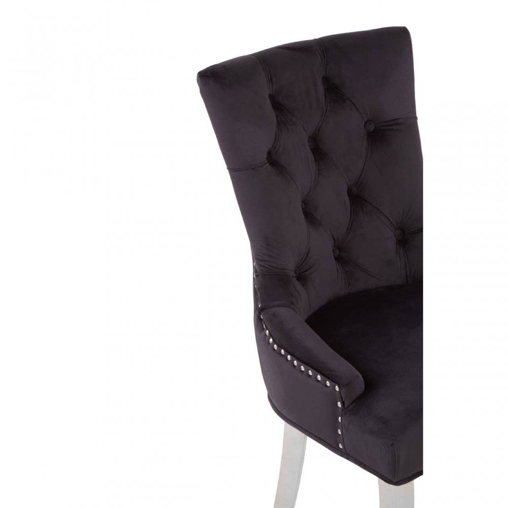 Kensington Black Velvet Dining Chair