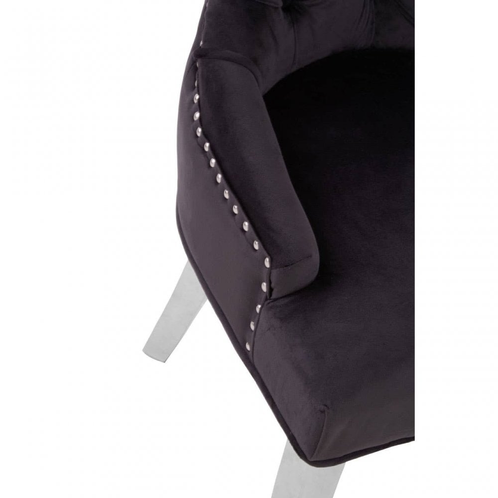 Kensington Black Velvet Dining Chair