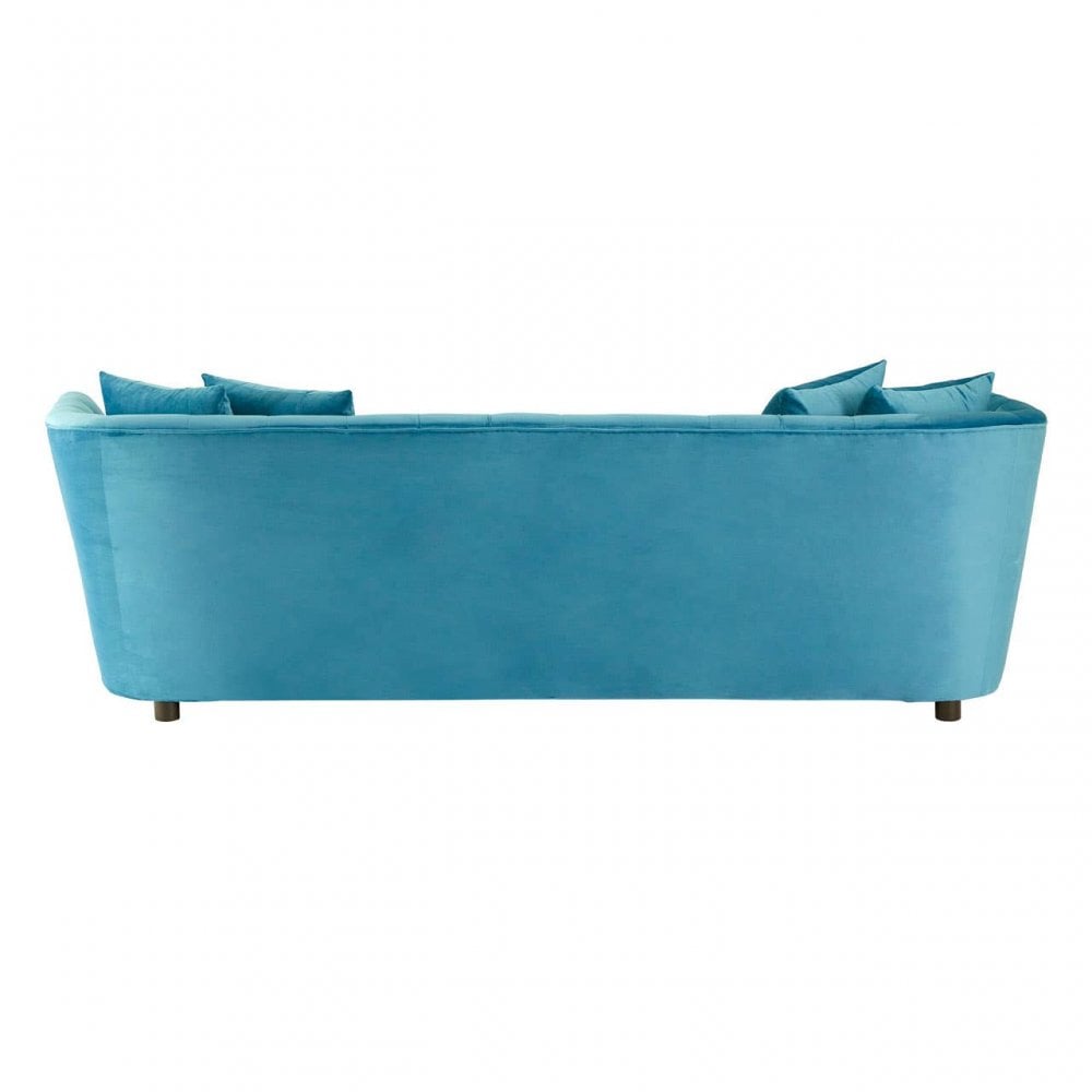 Luna Cyan Velvet 3 Seat Sofa