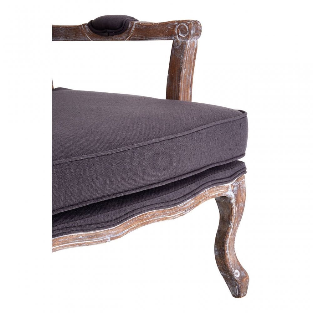 Luna Grey Linen Mix Chair And Footstool