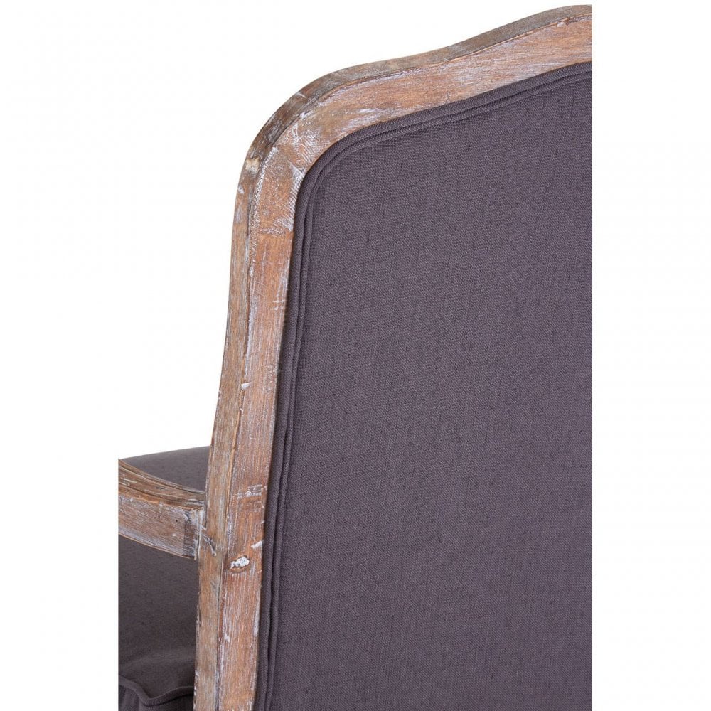 Luna Grey Linen Mix Chair And Footstool