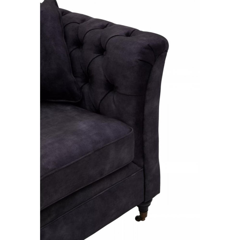 Milena Three Seat Grey Velvet Sofa