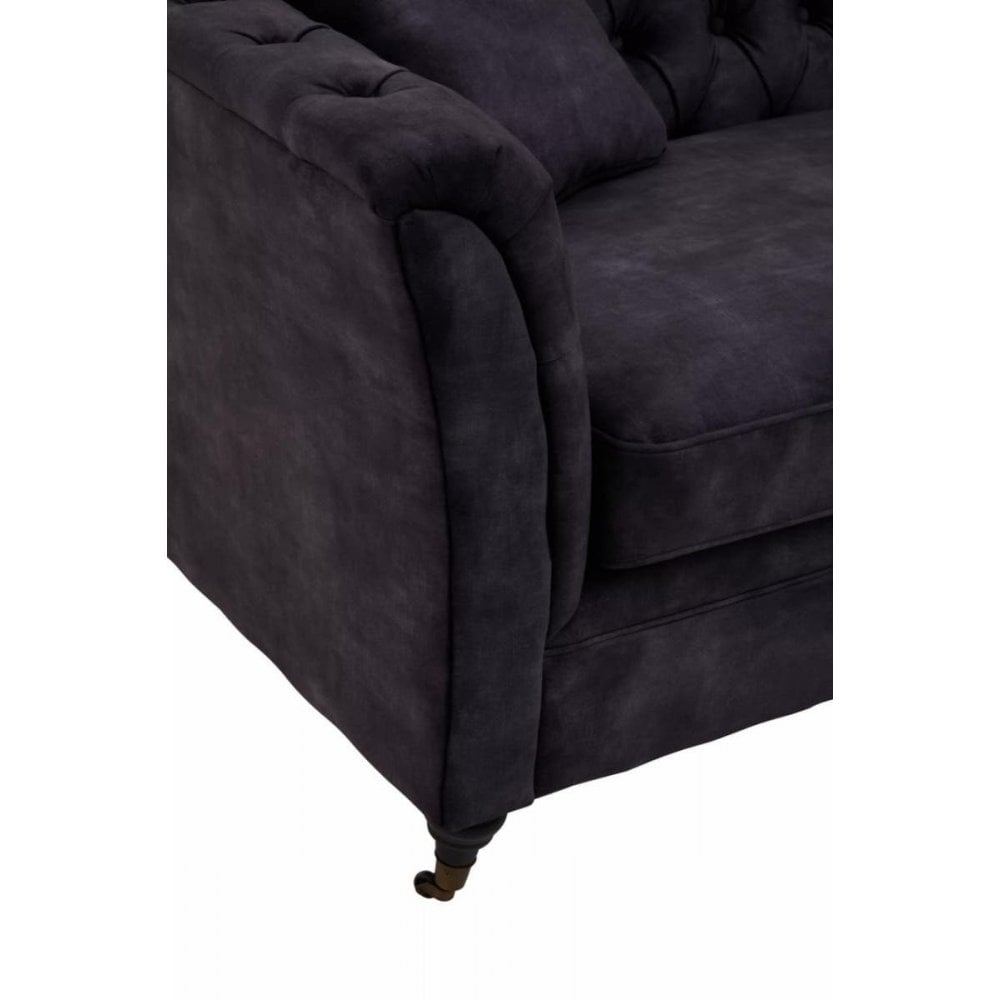 Milena Three Seat Grey Velvet Sofa