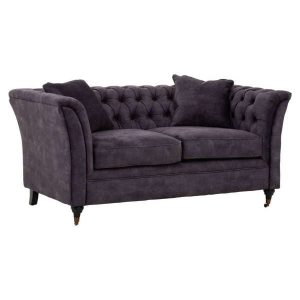 Milena Two Seat Grey Velvet Sofa
