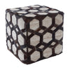 Camden Genuine Grey Leather Pouffe