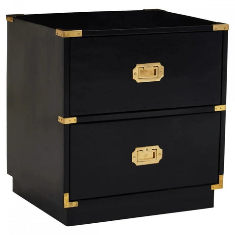 Kensington Two Drawer Black Mango Wood Chest