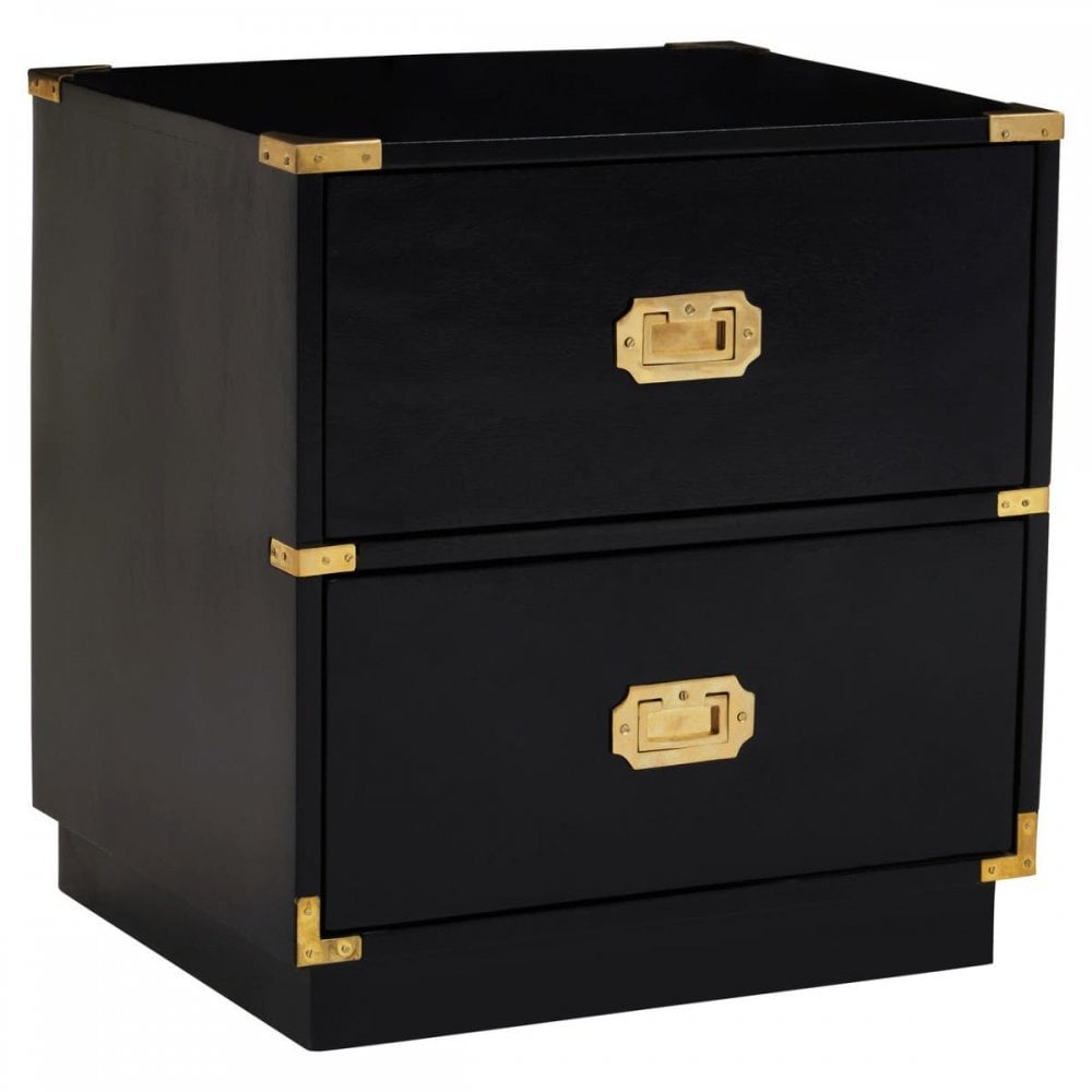 Kensington Two Drawer Black Mango Wood Chest
