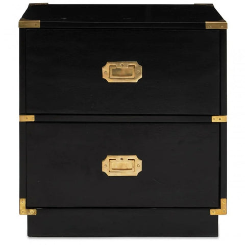 Kensington Two Drawer Black Mango Wood Chest