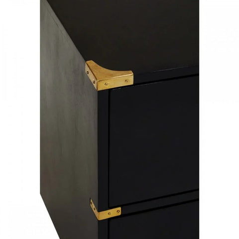 Kensington Two Drawer Black Mango Wood Chest