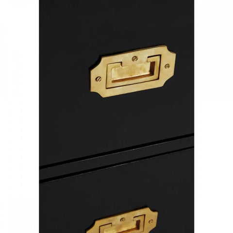 Kensington Two Drawer Black Mango Wood Chest