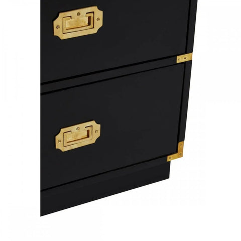 Kensington Two Drawer Black Mango Wood Chest