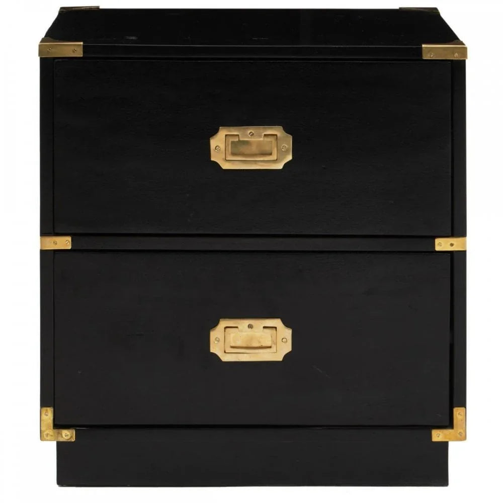 Kensington Two Drawer Black Mango Wood Chest