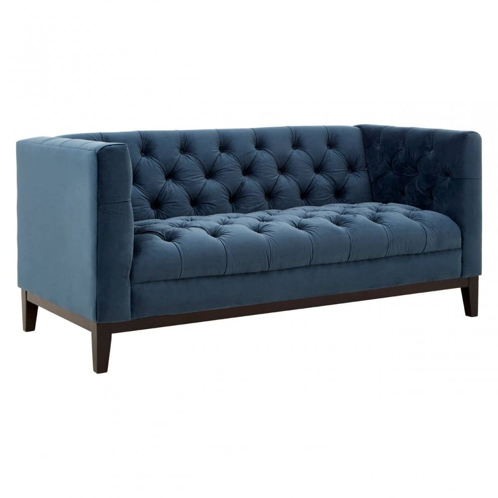 Amber 2 Seater Midnight Velvet Sofa