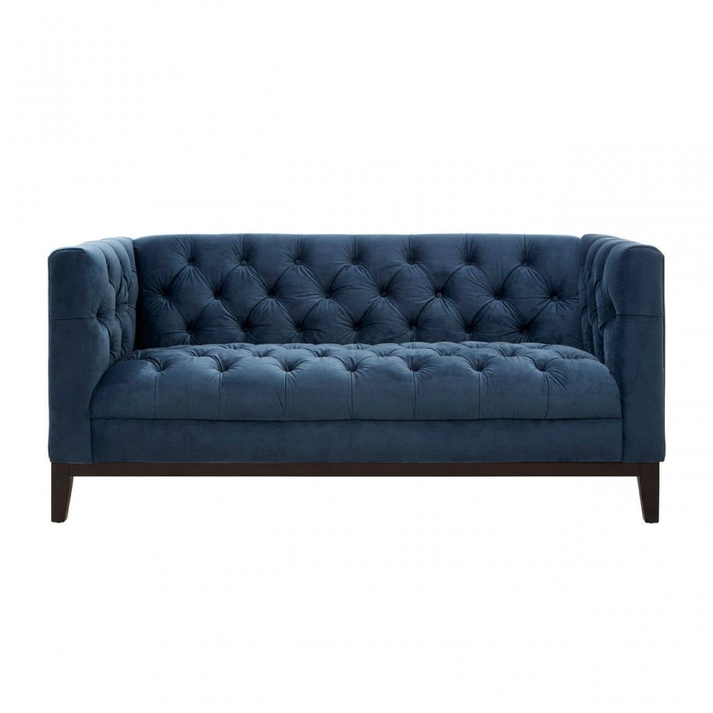 Amber 2 Seater Midnight Velvet Sofa