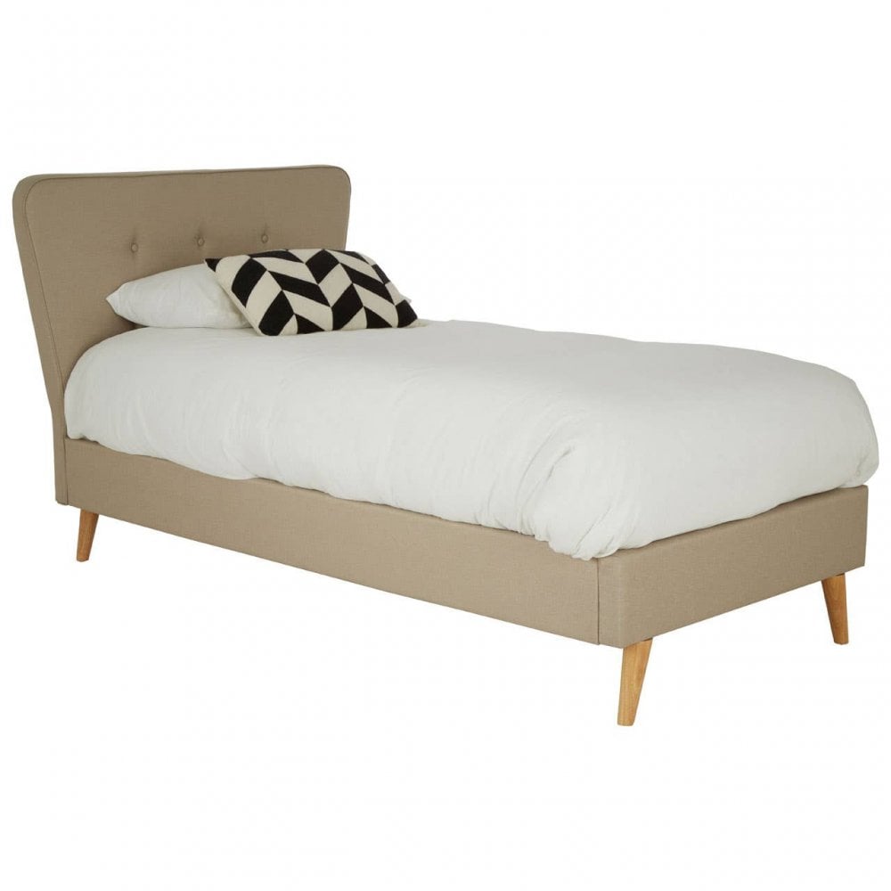 Oslo Beige Hopsack Fabric Single Bed