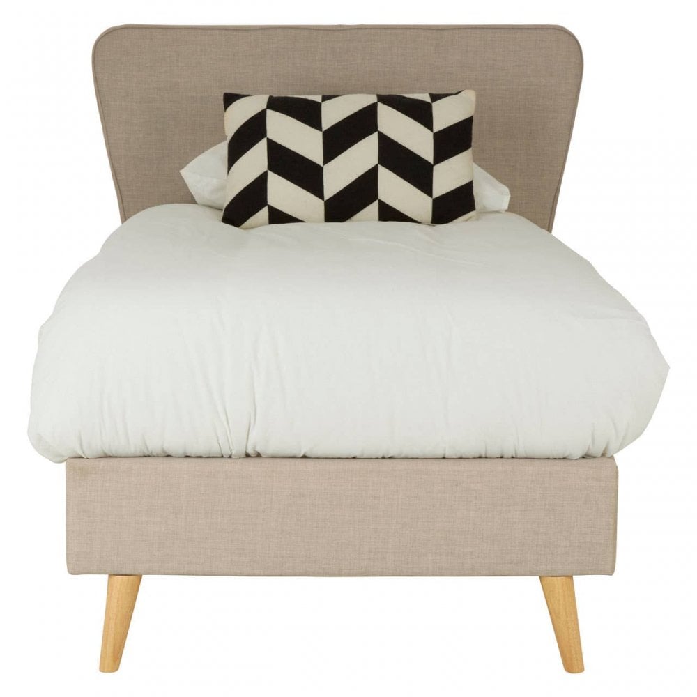 Oslo Beige Hopsack Fabric Single Bed