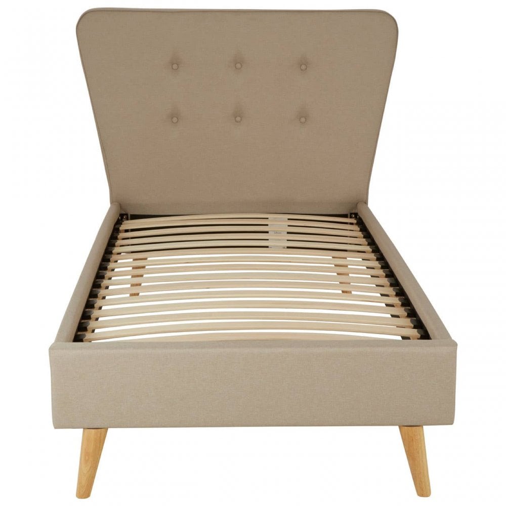 Oslo Beige Hopsack Fabric Single Bed