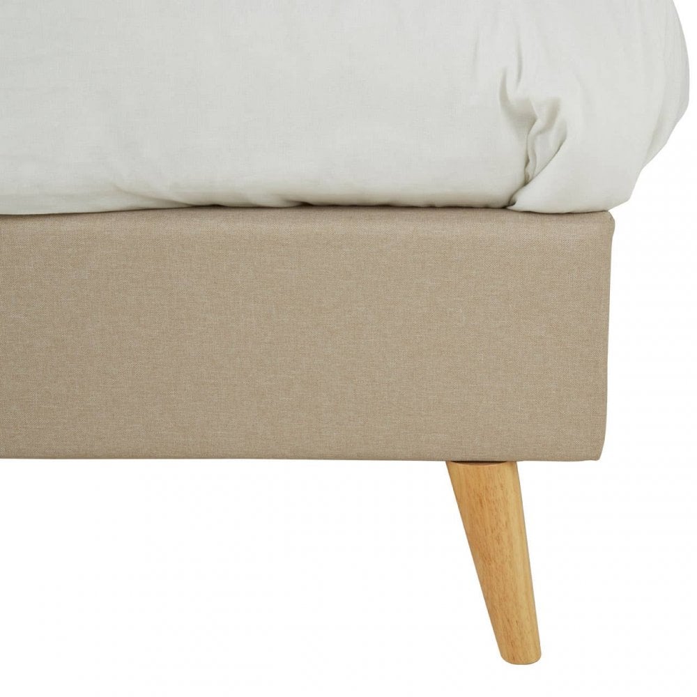 Oslo Beige Hopsack Fabric Single Bed