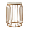 Serenza Marble Round Side Table With Wireframe Base