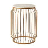 Serenza Marble Round Side Table With Wireframe Base