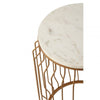 Serenza Marble Round Side Table With Wireframe Base
