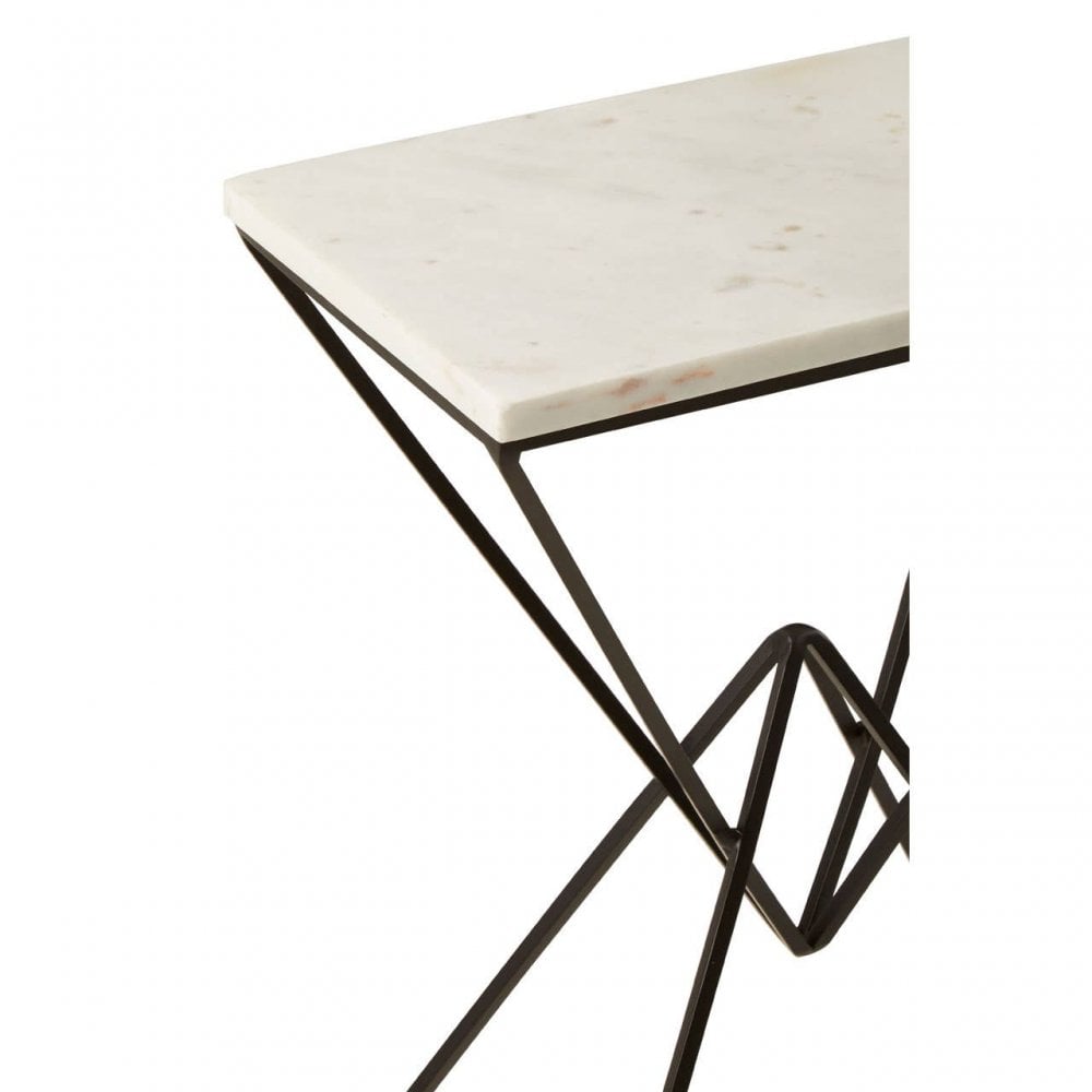 Serenza Marble Top Rectangular Side Table