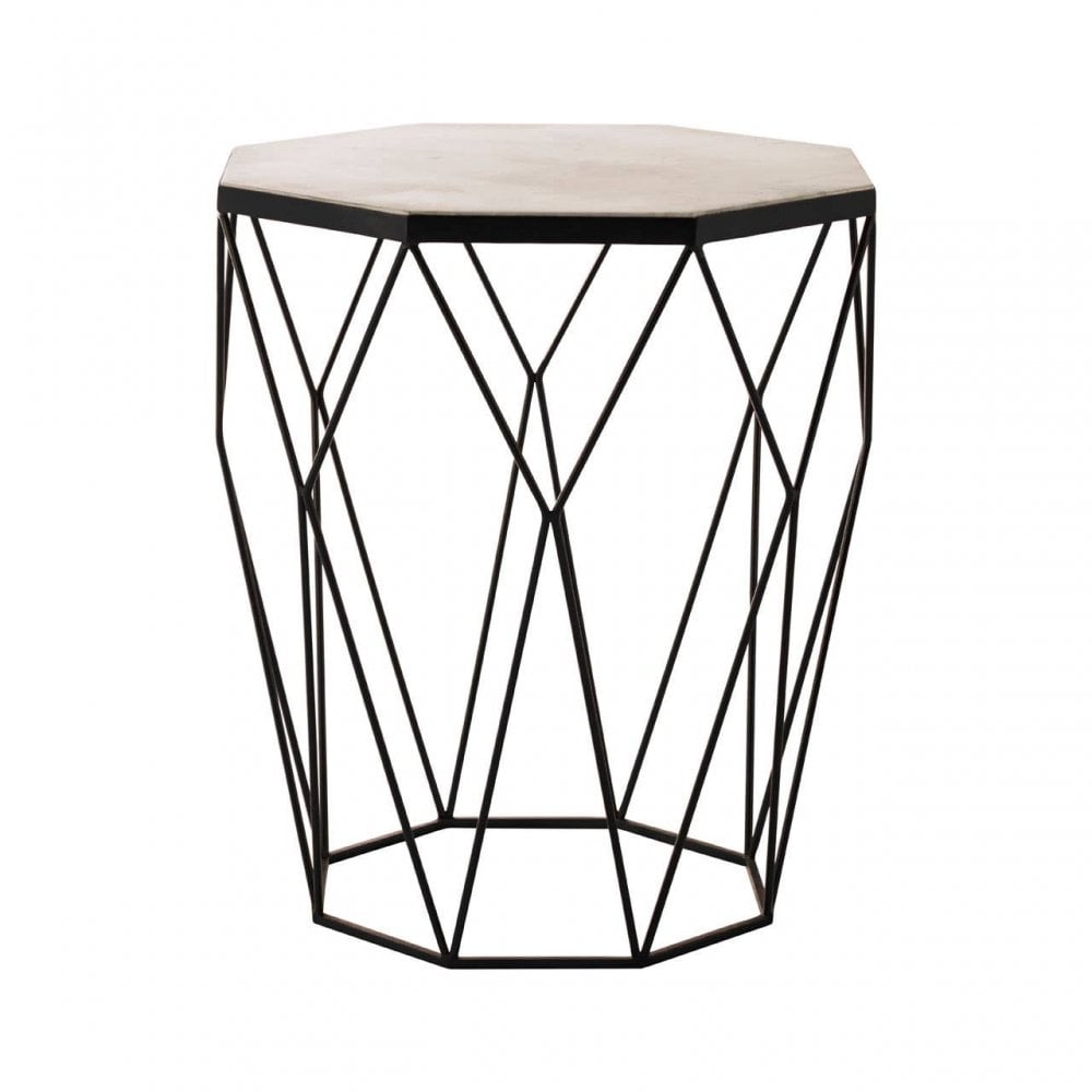 Serenza Octagon Matte Black Side Table